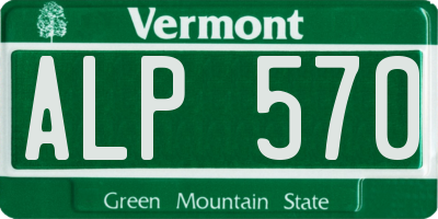 VT license plate ALP570