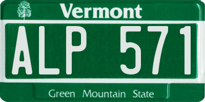 VT license plate ALP571