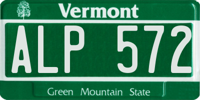 VT license plate ALP572