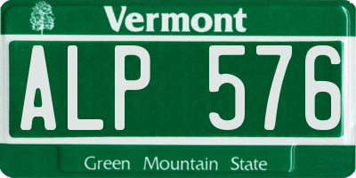 VT license plate ALP576