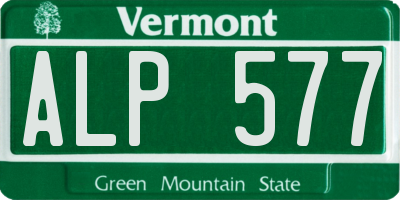 VT license plate ALP577