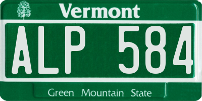 VT license plate ALP584