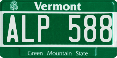 VT license plate ALP588