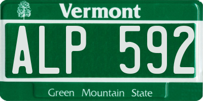 VT license plate ALP592