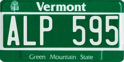 VT license plate ALP595