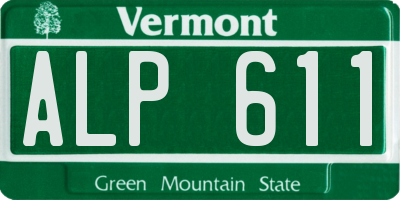 VT license plate ALP611