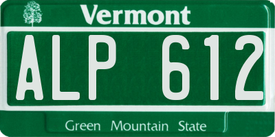 VT license plate ALP612