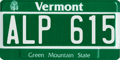 VT license plate ALP615