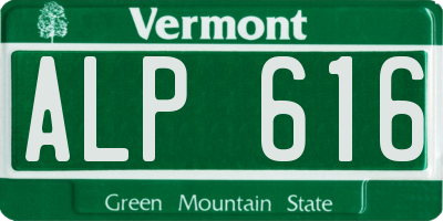VT license plate ALP616
