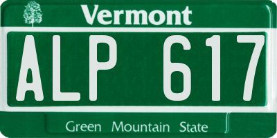 VT license plate ALP617