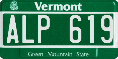 VT license plate ALP619