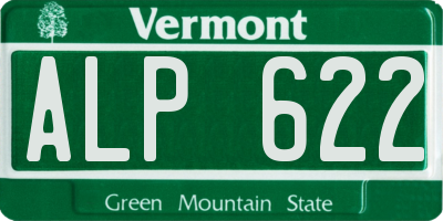 VT license plate ALP622