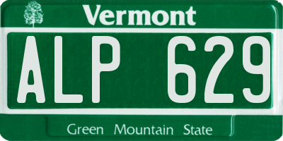 VT license plate ALP629