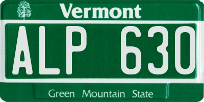 VT license plate ALP630