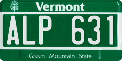VT license plate ALP631