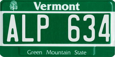 VT license plate ALP634