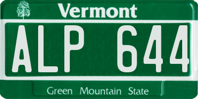 VT license plate ALP644