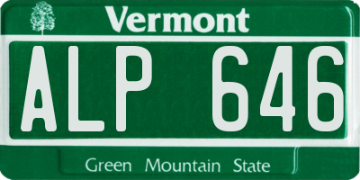 VT license plate ALP646