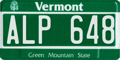 VT license plate ALP648