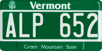 VT license plate ALP652
