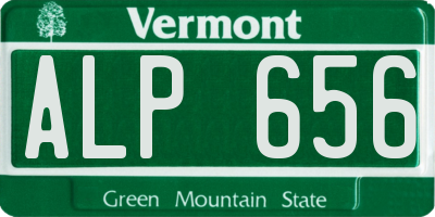 VT license plate ALP656
