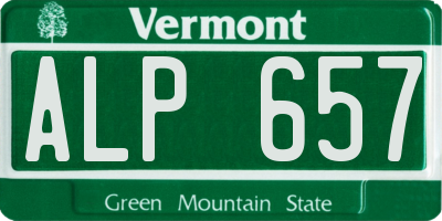 VT license plate ALP657