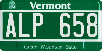VT license plate ALP658