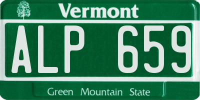 VT license plate ALP659