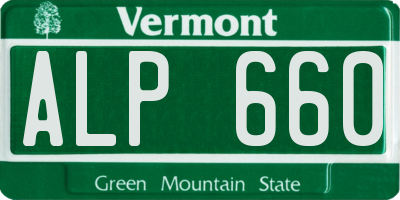 VT license plate ALP660