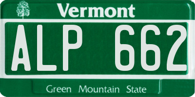 VT license plate ALP662
