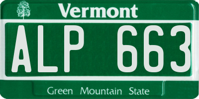 VT license plate ALP663
