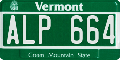 VT license plate ALP664