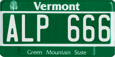 VT license plate ALP666