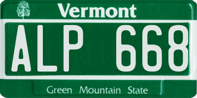 VT license plate ALP668