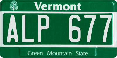 VT license plate ALP677