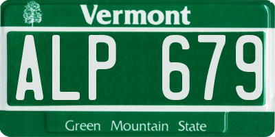 VT license plate ALP679