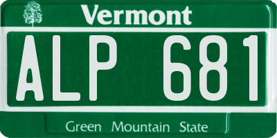 VT license plate ALP681