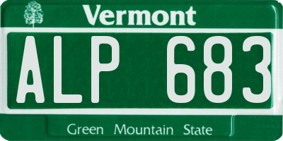 VT license plate ALP683