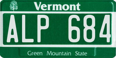 VT license plate ALP684