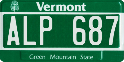 VT license plate ALP687