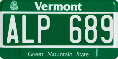 VT license plate ALP689