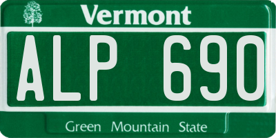VT license plate ALP690