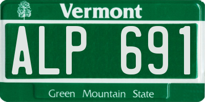 VT license plate ALP691