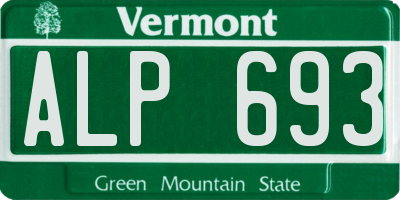 VT license plate ALP693