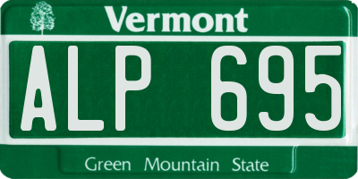 VT license plate ALP695