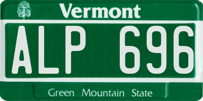 VT license plate ALP696