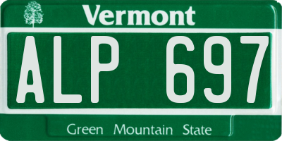 VT license plate ALP697