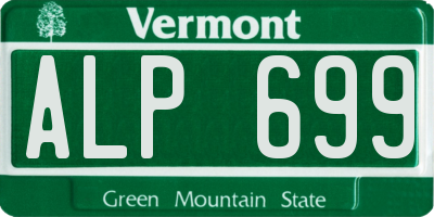 VT license plate ALP699