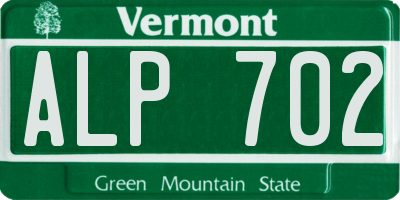VT license plate ALP702