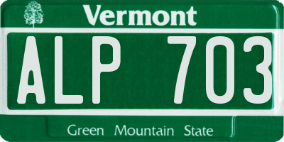 VT license plate ALP703